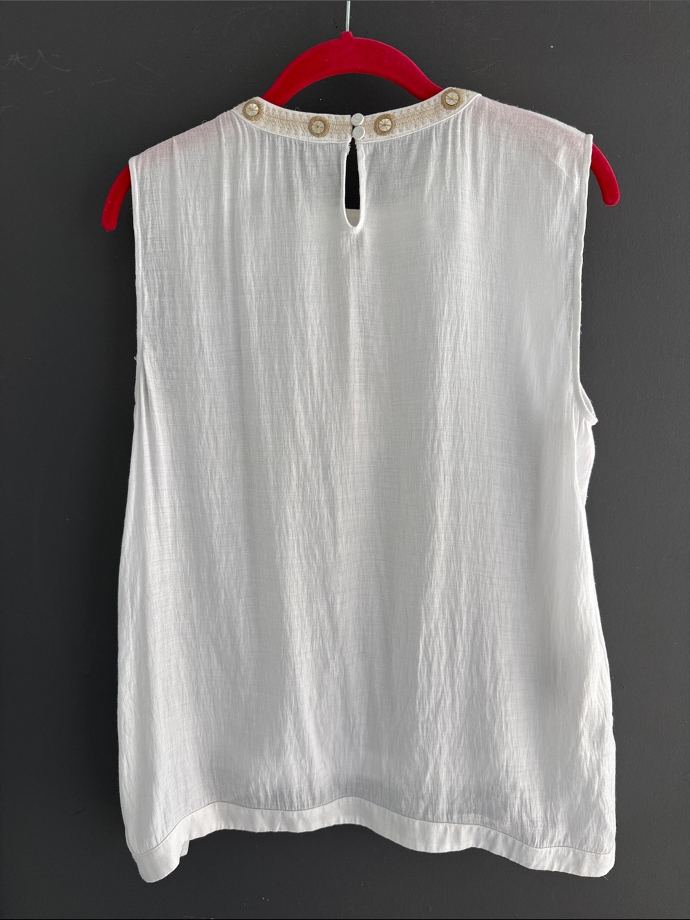 BCBGMaxAzria SHIRLEY size M White Sleeveless Embellished Tunic Boho Chic Coastal - Picture 5 of 13